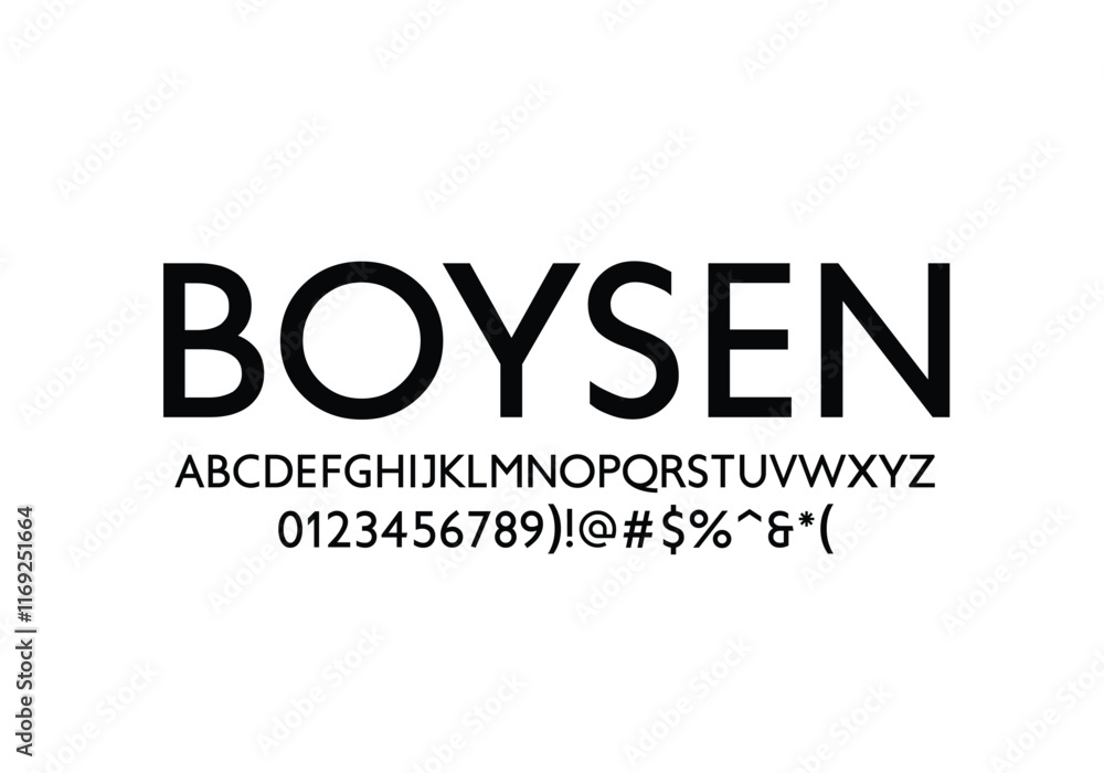 Fototapeta premium boysen font for logo and headline. Isolated Vector typeset