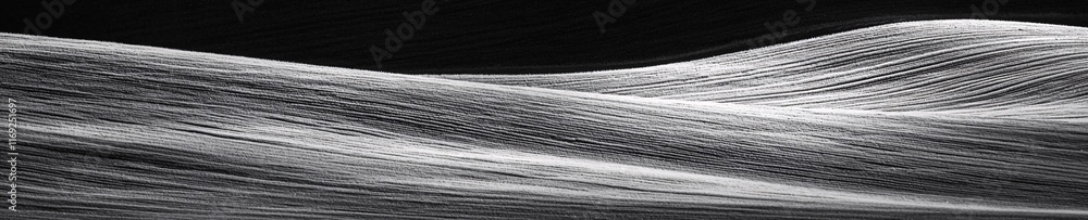 Fototapeta premium Monochrome Undulating Fields Abstract Nature Texture Background