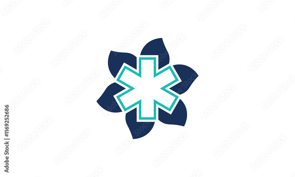 Star of life with leaves medical symbol logo
Star of life with leaves medical symbol logo