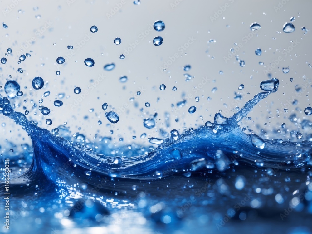An impressive image of vibrant blue water in motion highlighting the allure of dynamic droplets Ideal for nature themed ads and materials An impressive image of vibrant blue water in motion highlighting the allure of dynamic droplets Ideal for nature themed ads and materials