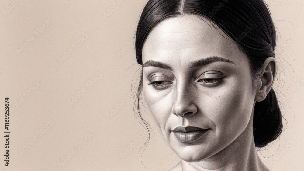 Naklejka premium portrait of a woman generative Al