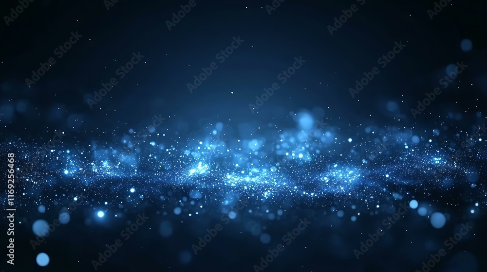 Obraz premium Abstract Blue Sparkling Particles Background