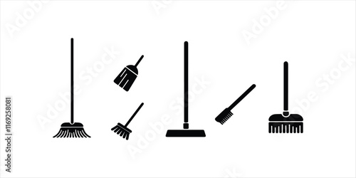 Cleaning mop icon illustration on white background. mop brush vector