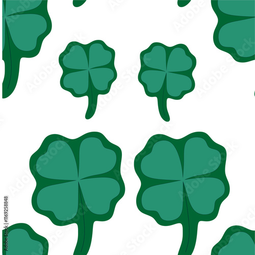 Four-Leaf Clover Pattern: A Simple, Green, and Festive Design