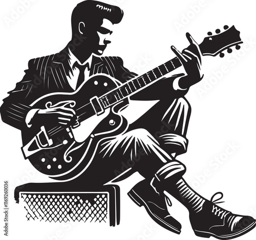 rock musician with guitar