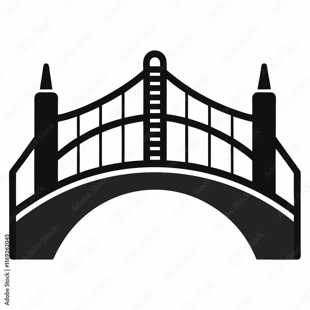 Obraz premium Network Bridge Silhouette Vector Art