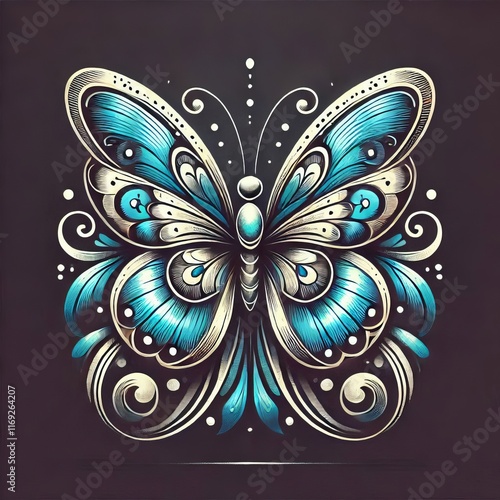 Butterfly with Wings Spread A butterfly with its wings spread wi