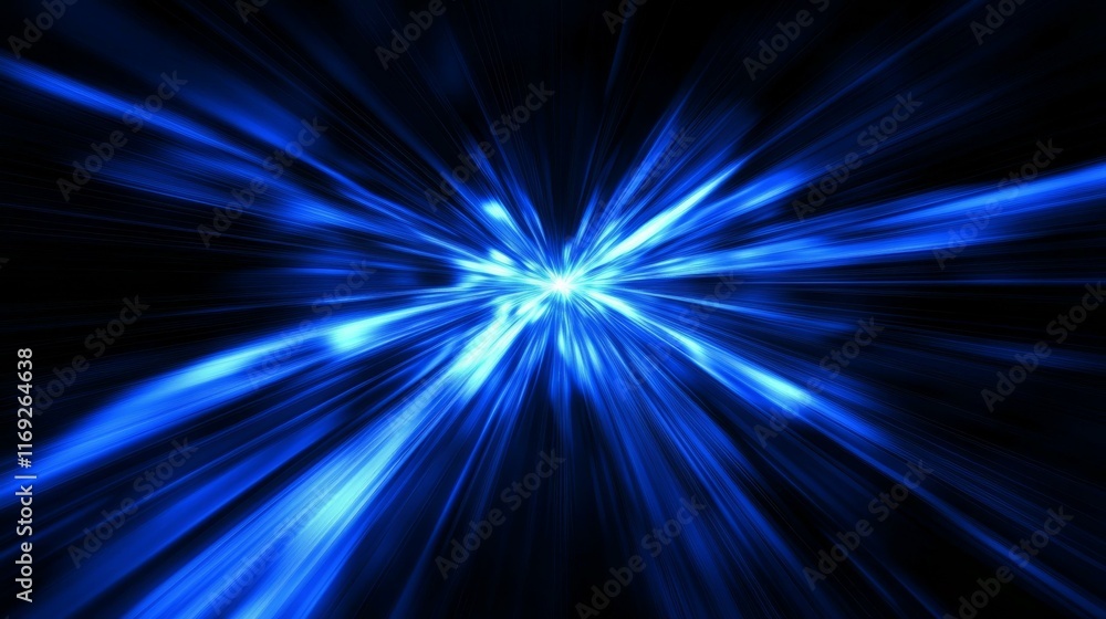 Obraz premium Abstract Blue Light Burst Background Illustration