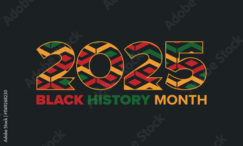 Black History Month 2025. African American History. Celebrated annual. February and October. Poster, card, banner, background. Vector illustration