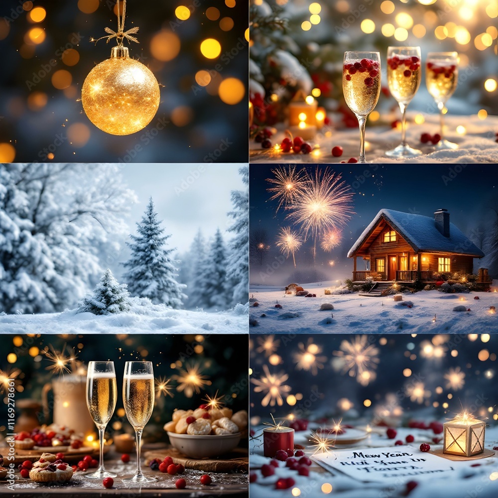 Collage of New Year's photos