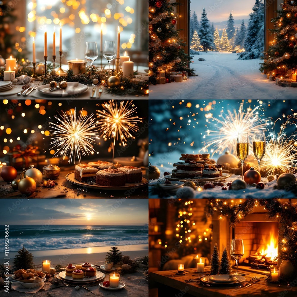 Collage of New Year's photos