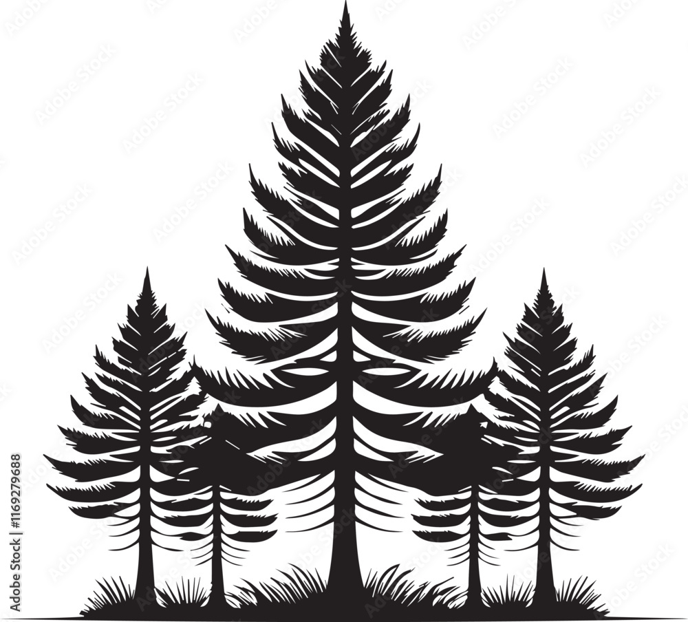Obraz premium the Christmas tree nature, landscape, silhouette victor . 