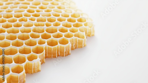 Honeycombs isolated on white background, with copy space photo