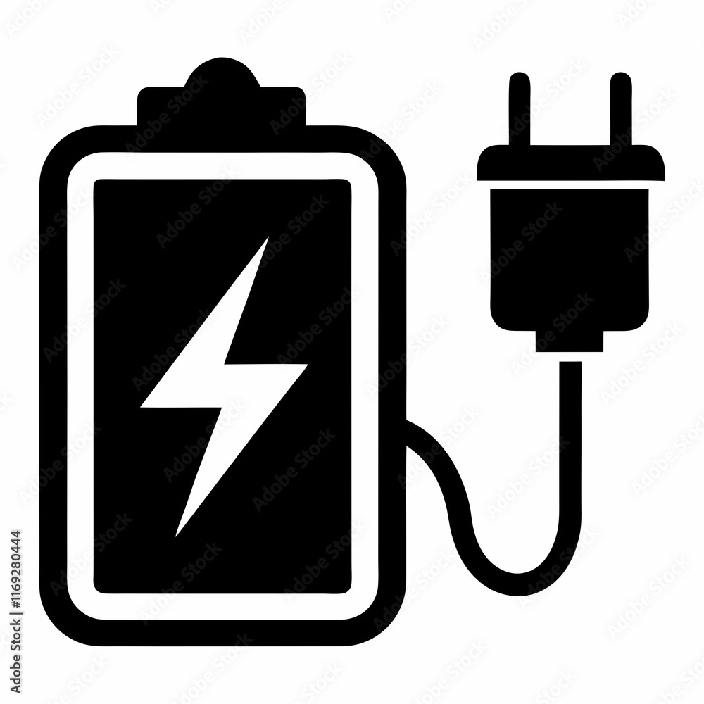 Recharge Icon Black Silhouette Vector Recharge Icon Black Silhouette Vector