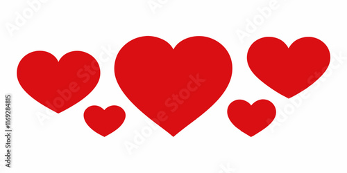 Heart, love, romance or valentine's day set of collections red heart. Heart vector icons.Flat design. Heart and love Vector illustration on white background
