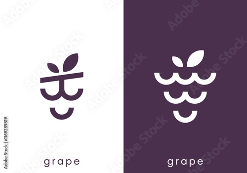 simple creative grape logo design vector	