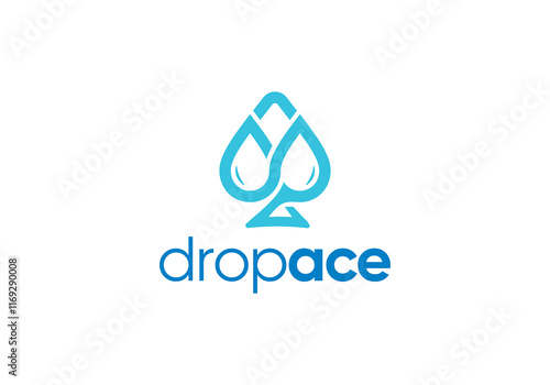 ace of spades with water drop logo combination. casino, poker, plumbing symbol vector design