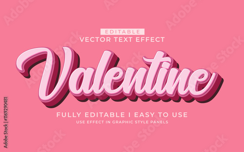 3d editable valentine day text effect typography style template