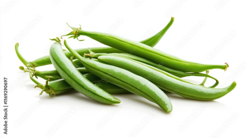 Fresh green beans arranged neatly showcasing their vibrant color and smooth texture, ideal for healthy cooking or as a side dish. Fresh green beans arranged neatly showcasing their vibrant color and smooth texture, ideal for healthy cooking or as a side dish.