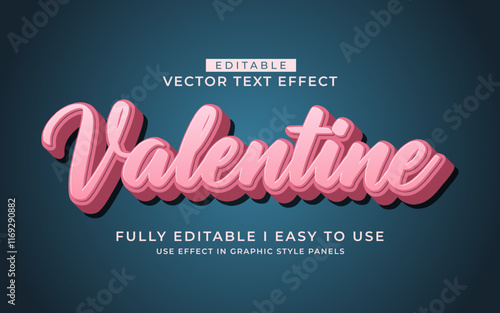 3d editable valentine day text effect typography style template