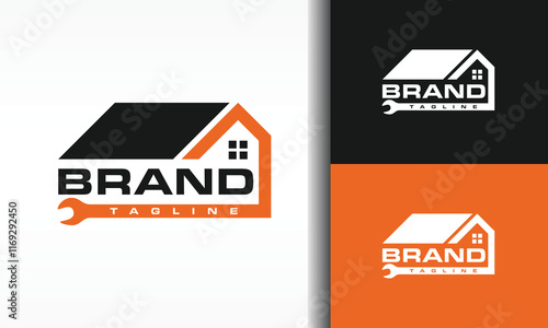 home roof and wrench logo