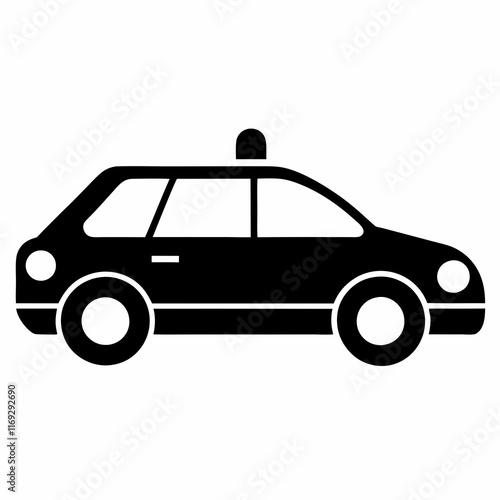 Self-Driving Car Silhouette Vector Art