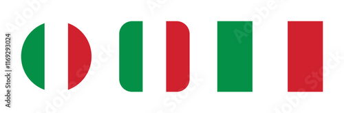 Italy flag icon set
