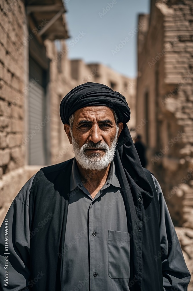 arafed man in a black turban and a black jacket arafed man in a black turban and a black jacket