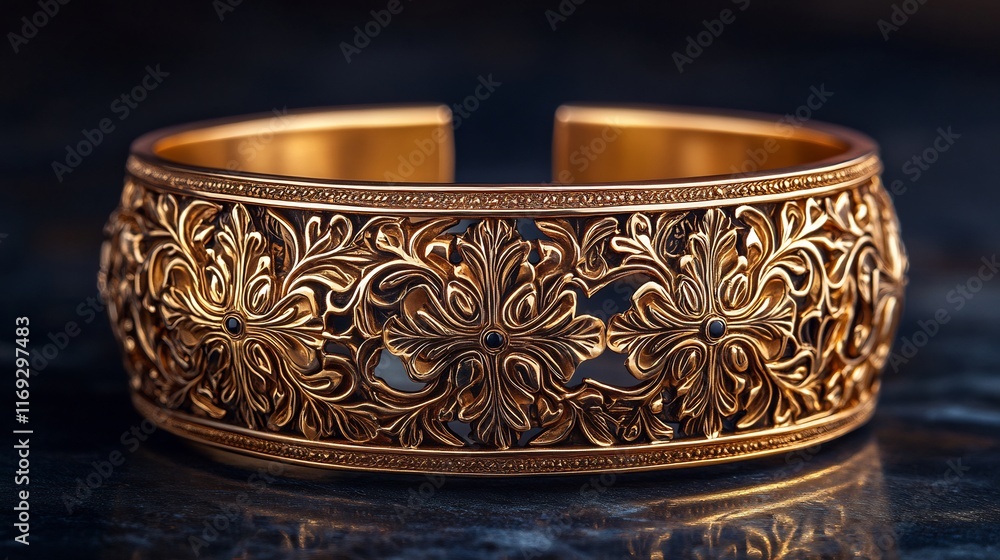 Stunning 'Ottoman' inspired gold bracelet featuring intricate designs traditional motifs worn by women in Turkey symbolizing their connection to the land and cultural heritage Stunning 'Ottoman' inspired gold bracelet featuring intricate designs traditional motifs worn by women in Turkey symbolizing their connection to the land and cultural heritage