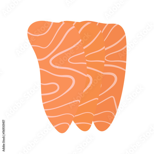 pieces of salmon isolated