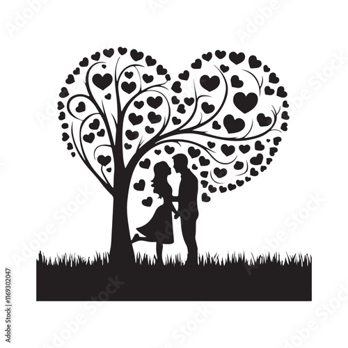 Silhouette of girl sitting on bench in park vector Love The Date 14 february valentine's day
 
 