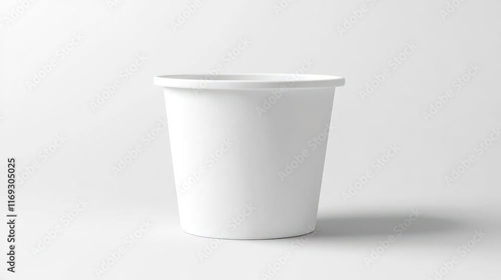 White blank popcorn bucket for placing your graphics, Packaging template mockup isolated on white background White blank popcorn bucket for placing your graphics, Packaging template mockup isolated on white background