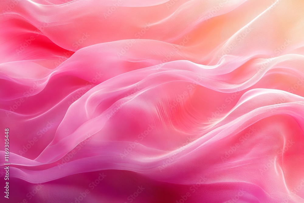 Obraz premium Vibrant neon pink waves with subtle textures, Generative AI