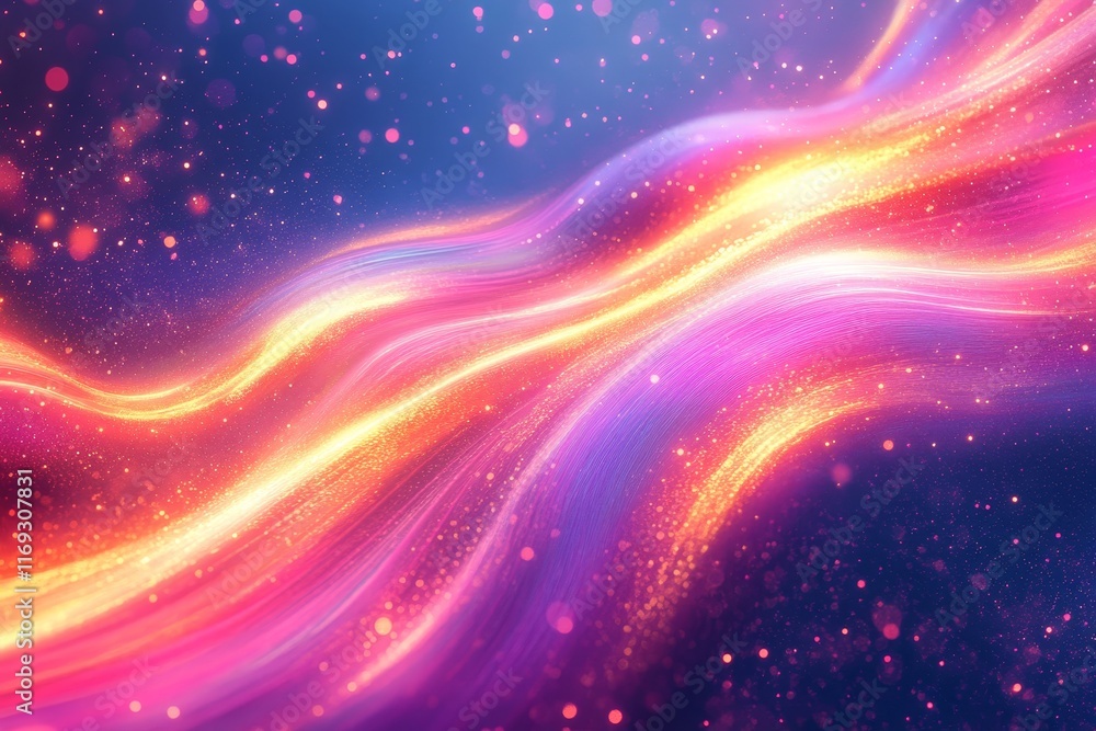 Vibrant pink waves with glowing neon streaks, Generative AI Vibrant pink waves with glowing neon streaks, Generative AI