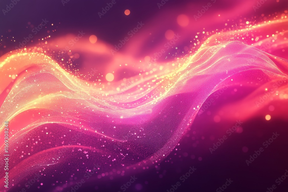 Vibrant pink waves with glowing neon streaks, Generative AI Vibrant pink waves with glowing neon streaks, Generative AI