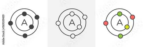 Canvas Print Antioxidant icons in black and colored versions