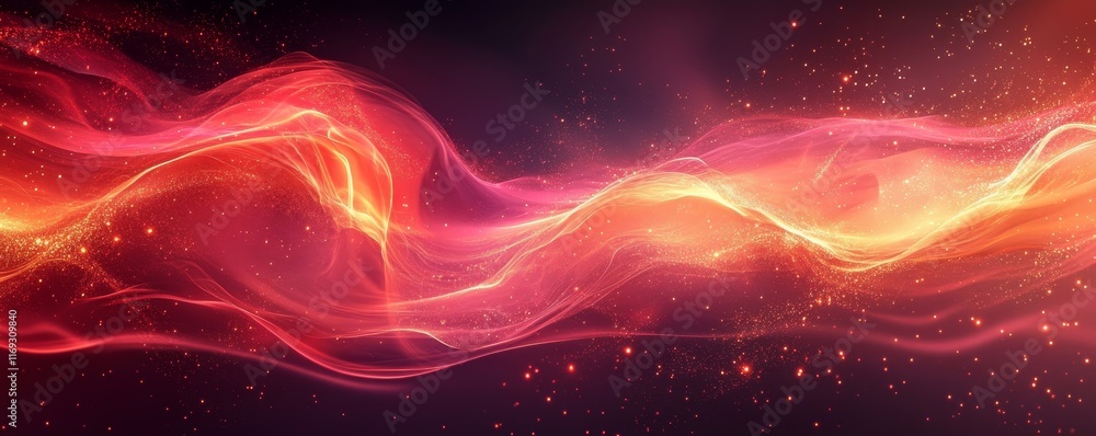 Abstract flowing red shapes with glowing highlights, Generative AI Abstract flowing red shapes with glowing highlights, Generative AI