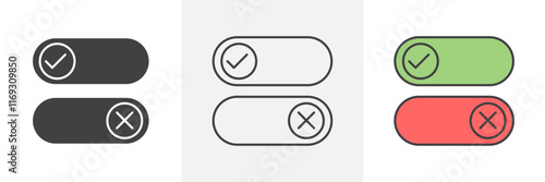 Boolean icons in black and colored versions