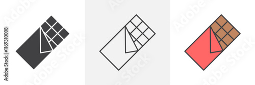 Chocolate icons in black and colored versions