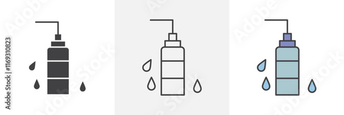 Face cleanser icons in black and colored versions