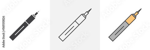 Eyeliner icons in black and colored versions