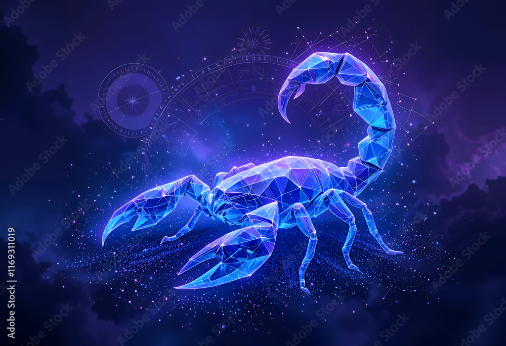 Scorpio constellation glowing intensely. Scorpio constellation glowing intensely.