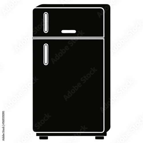 Smart Refrigerator Silhouette Vector Art