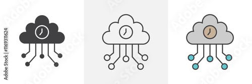 High server uptime icons in black and colored versions