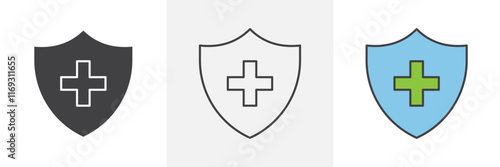 Immune guard icons in black and colored versions