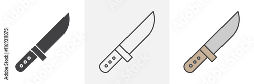 knife icons in black and colored versions