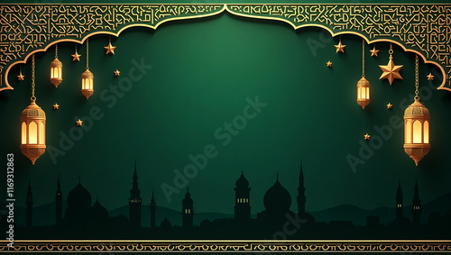 Ramadan background. Arabic Ornamental Patterned Background of Islamic Mosque, Design Greeting Card for Ramadan Kareem, Ramadan background. background design with ramadan theme, with illustrations  la
 photo