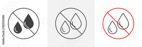 No leakage sign vector in black and colored versions