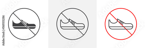 No shoes sign vector in black and colored versions