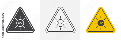 UV light do not look signs set in black and colored versions